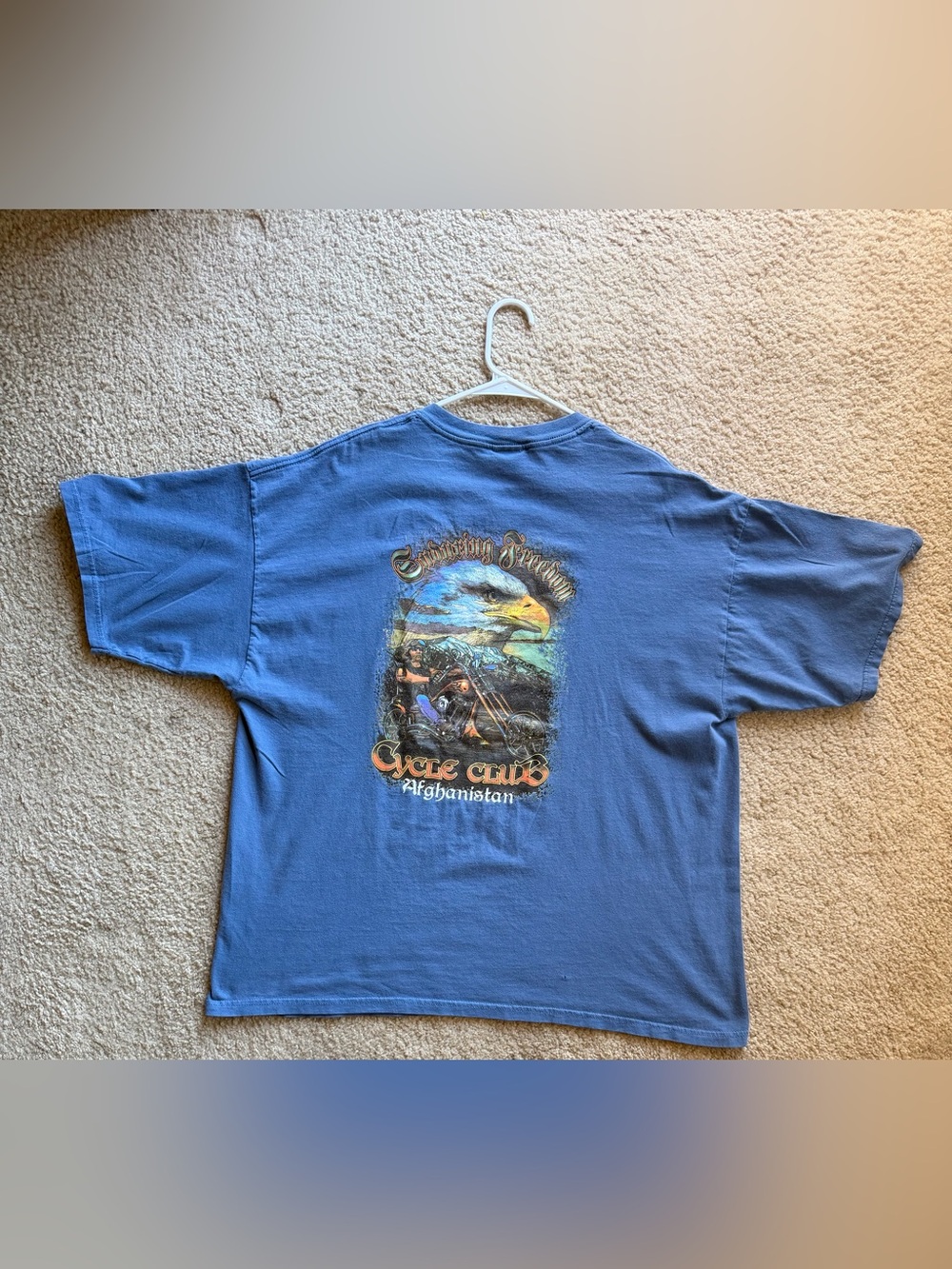 Vintage Y2K Enduring Freedom Afghanistan Eagle Biker Tee 2XL